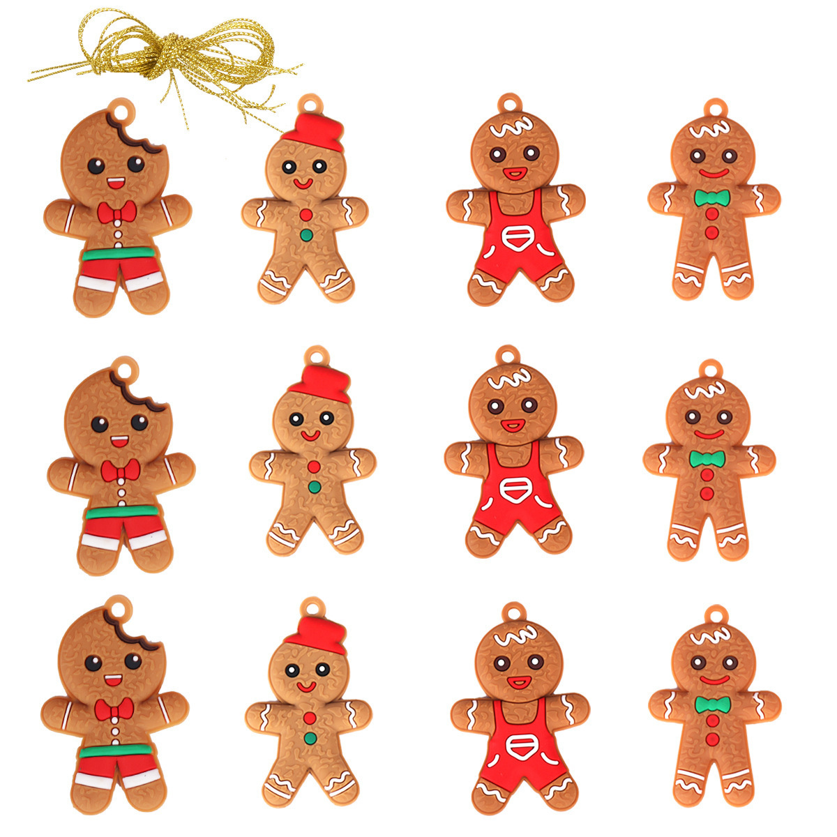 Santa Claus New Christmas Decoration Diy Tree Ornaments Snowflakes Garland Small Ornaments Santa Gingerbread Man