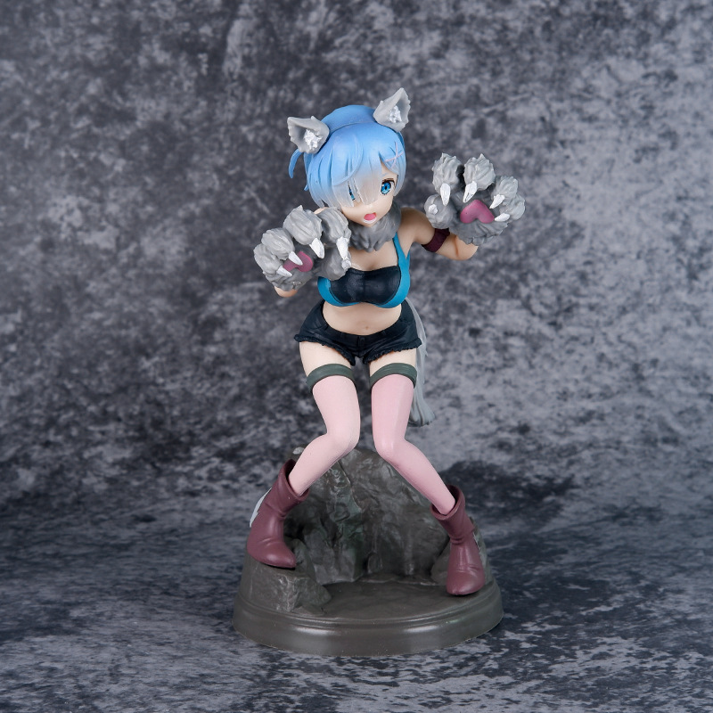 19CM Re Zero Cat Ears Rem Anime Figure RE Zero Starting Life in Another World Ram Rem Sexy Girl Japanese Anime Figures