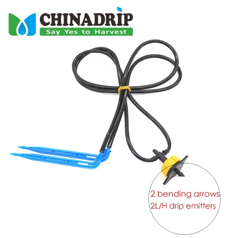 Plastic Watering Micro Drip Irrigation Sprinkler Arrow Emitter Bend System Kit