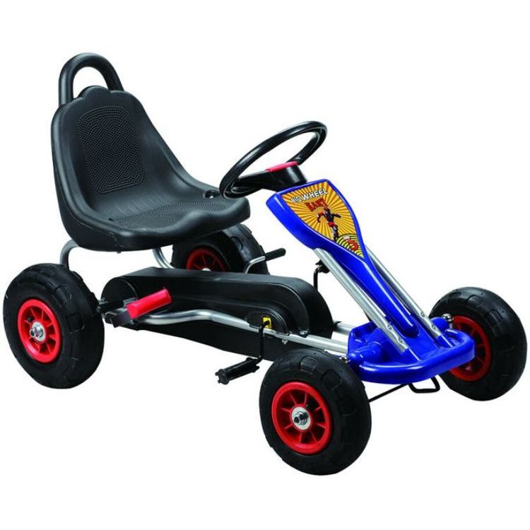 Powered Wheel Go Kart Kids Ride on Pedal Car for Children Outdoor Air Wheel Blue