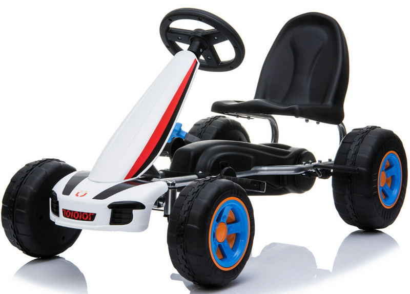 24V Children racing toy kids steering wheel bike four wheels pedal go kart kids battery powered car toy