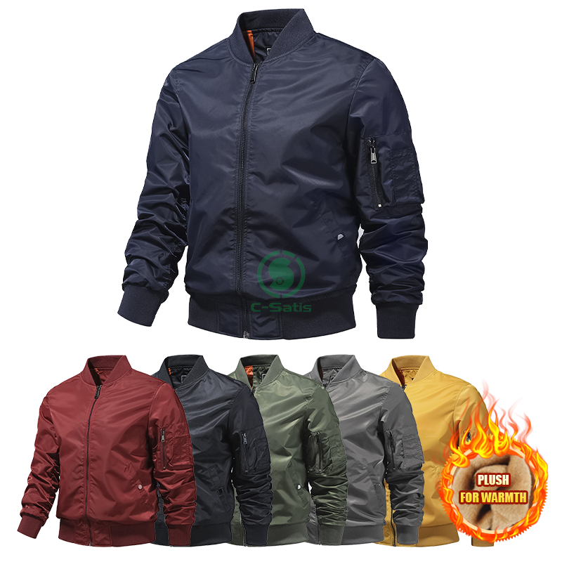 Custom Men's Winter Bomber Jacket Warm Winter Coats Varsity Jacket Men's Baseball Uniform