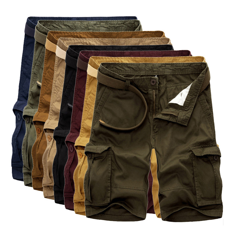 Good Quality Custom Color Six Pocket Pure Cotton Short Pants Mens Cargo Shorts