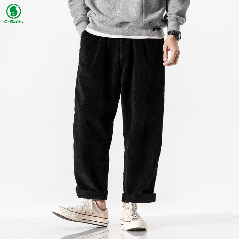 Autumn men's pants original retro corduroy loose wear with basic cargo casual pants men