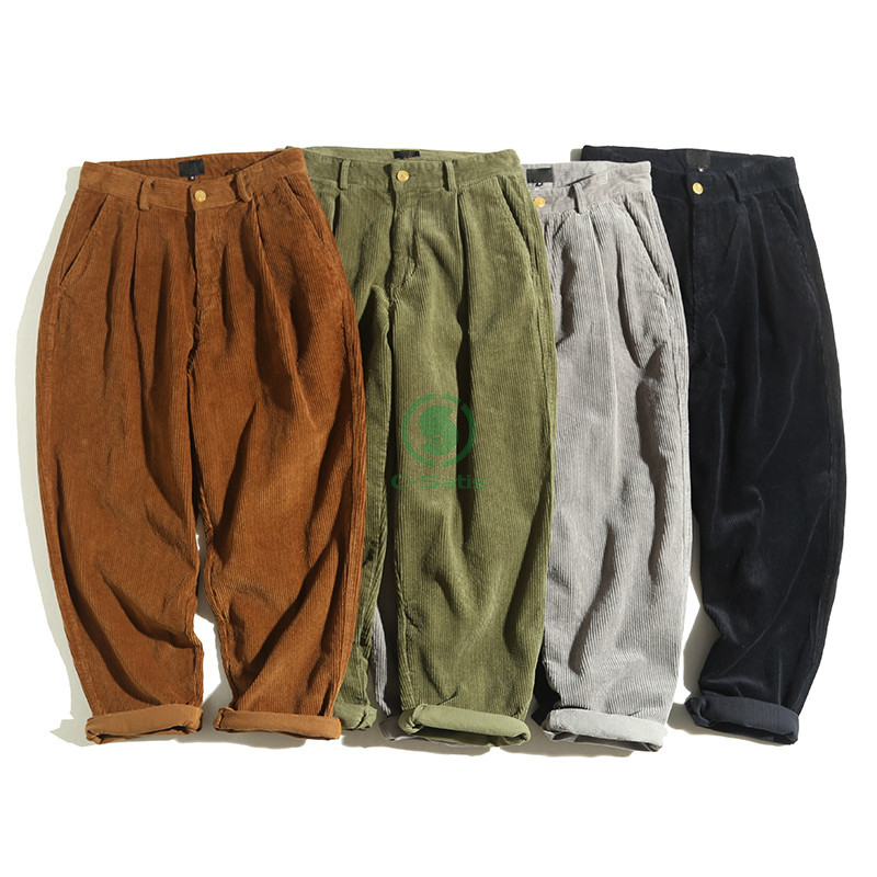 Autumn men's pants original retro corduroy loose wear with basic cargo casual pants men