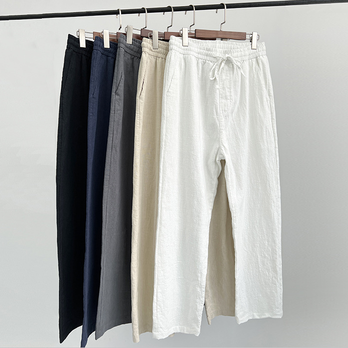 Men's Long Pants Loose Lightweight Casual Summer Yoga Beach casual Linen Trousers