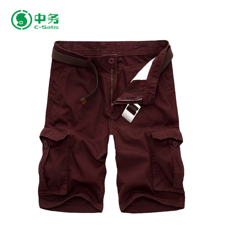 Good Quality Custom Color Six Pocket Pure Cotton Short Pants Mens Cargo Shorts