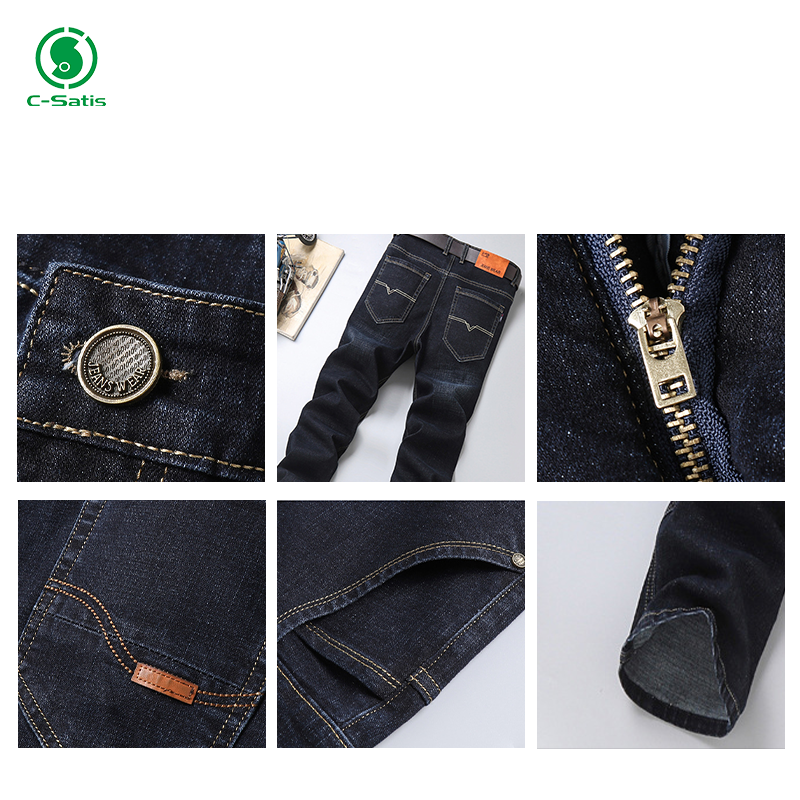 Custom Men's Straight Jeans Casual Trousers Large Size Men's Denim Stretch Pants