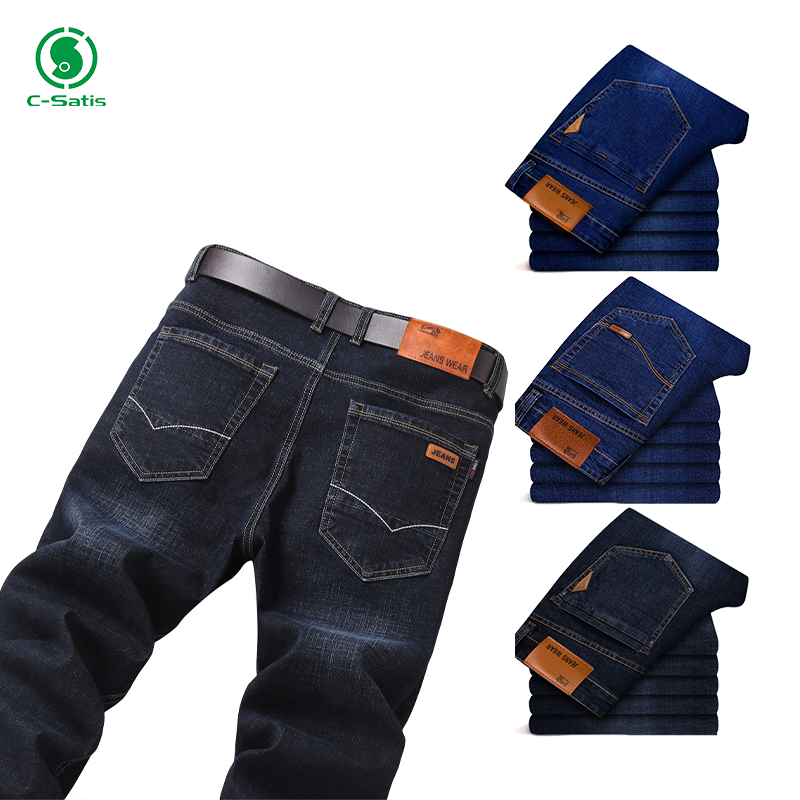 Custom Men's Straight Jeans Casual Trousers Large Size Men's Denim Stretch Pants