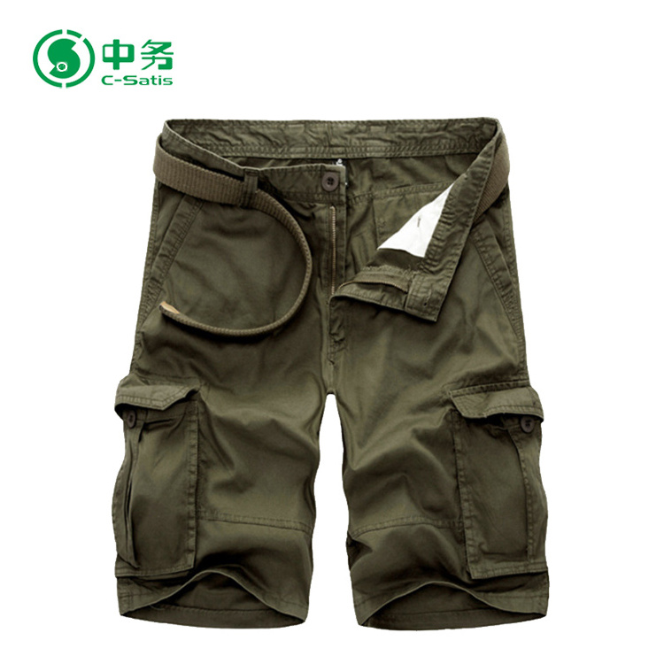 Good Quality Custom Color Six Pocket Pure Cotton Short Pants Mens Cargo Shorts