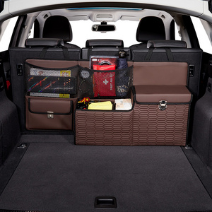 Durable PU Leather Car Truck Box Strong Collapsible SUV Trunk Cargo Organizer