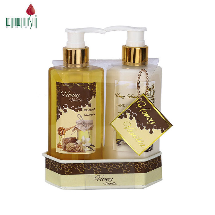 Ultra-hydrating cherry blossom body lotion spa wash 4pcs wooden cabinet bath set