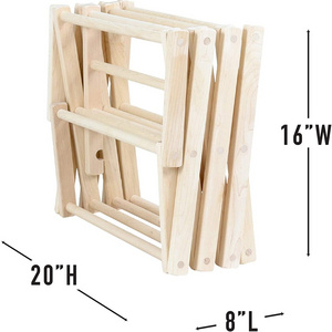 Combohome Clothes Drying Laundry Hanger Rack Rack Bamboo Wooden clothes Rack Heavy Duty Cloth Drying Stand