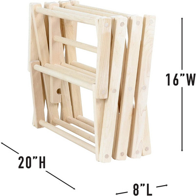 Combohome Clothes Drying Laundry Hanger Rack Rack Bamboo Wooden clothes Rack Heavy Duty Cloth Drying Stand