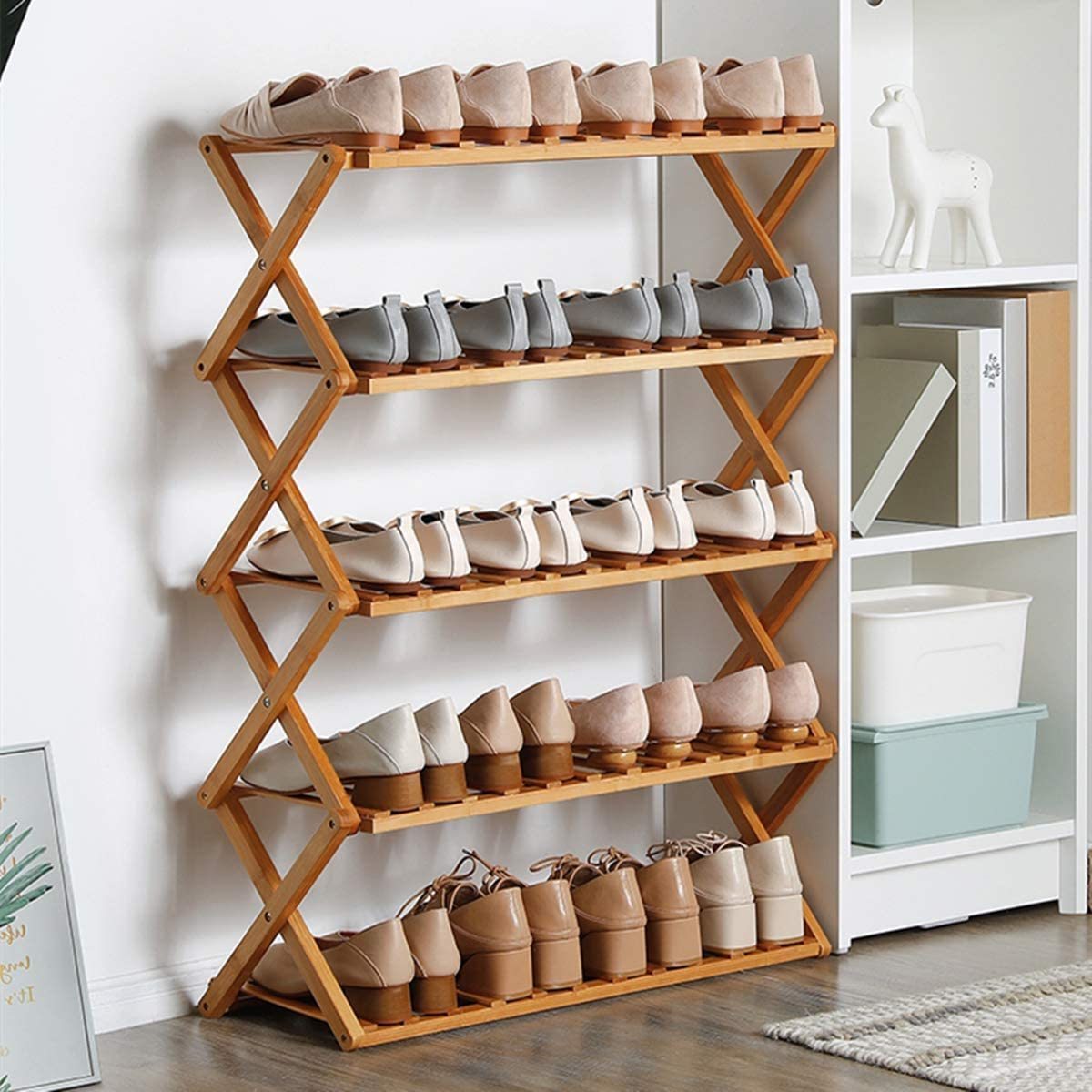 Combohome Wooden Design  Foldable Shoes Rack For Sale