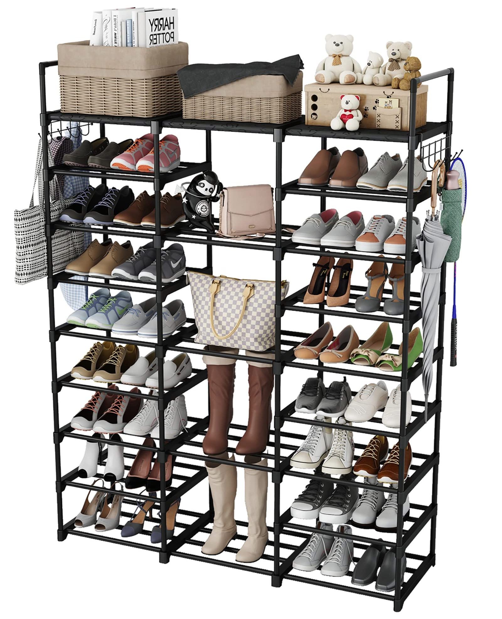 Combohome  Shoe Rack Organizer for Entryway Closet 9 Tiers Large Shoe Storage Shelf for 50-55 Pairs Shoe and Boots, Space Saving