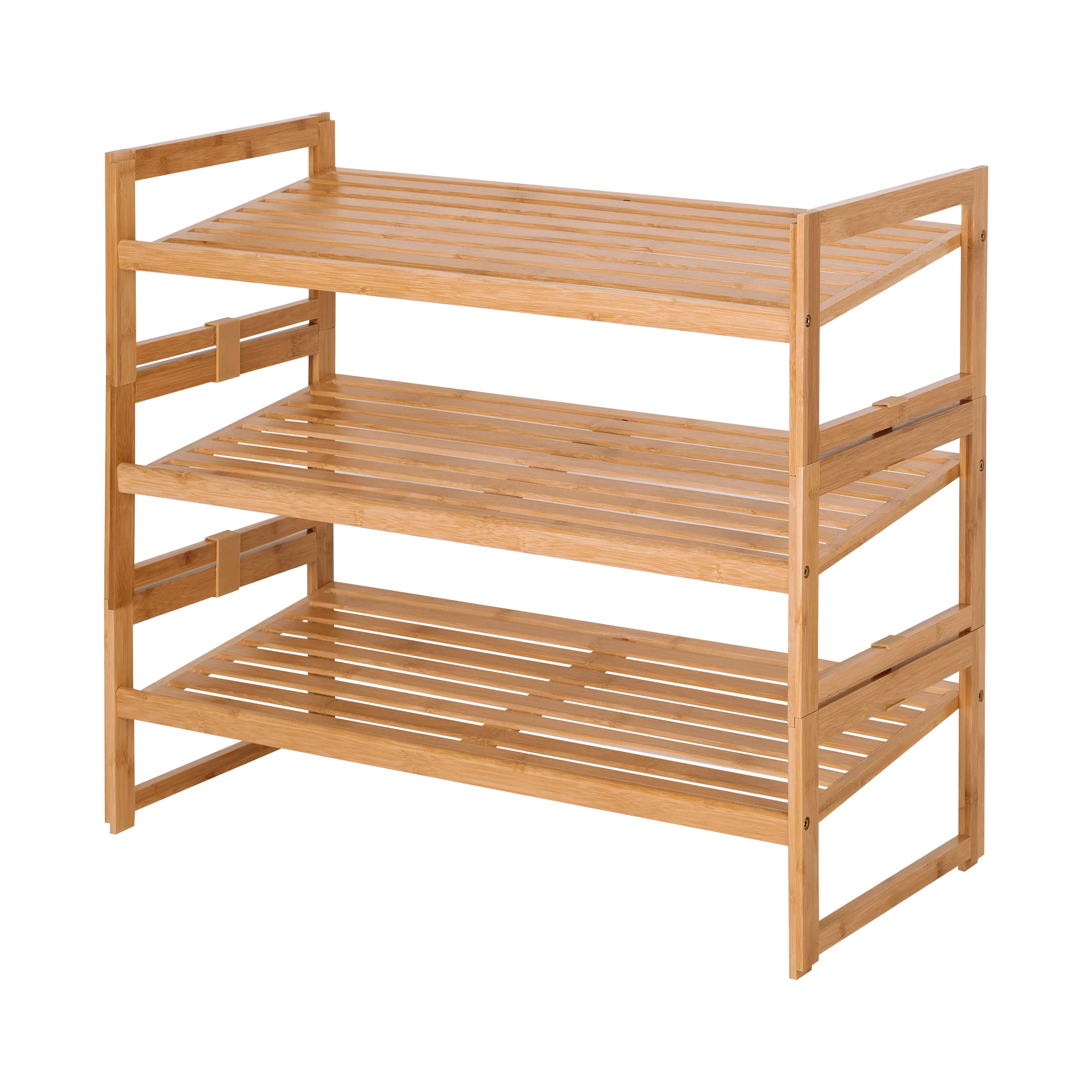 Combohome 3 Tier Bamboo and Wood Shoe Rack Homes & Gardens