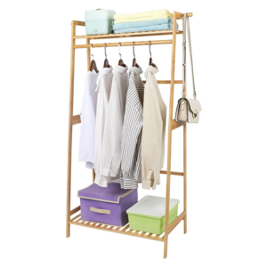 Combohome BSCI Factory Daily Life Living Room Bamboo Clothes Coat Rack Garment Rack With Wheels Bamboo Furniture