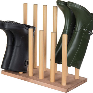 Combohome Living Room Furniture Wooden Wellie Welly Boot Rack Bamboo Wood Vertical Boot Standing Rack