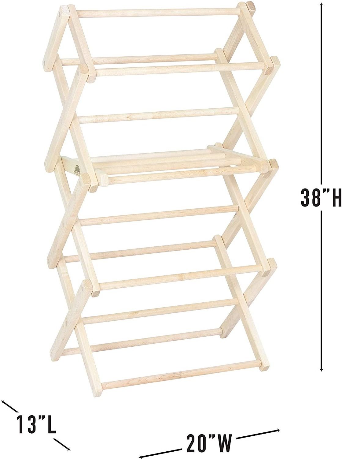 Combohome Clothes Drying Laundry Hanger Rack Rack Bamboo Wooden clothes Rack Heavy Duty Cloth Drying Stand