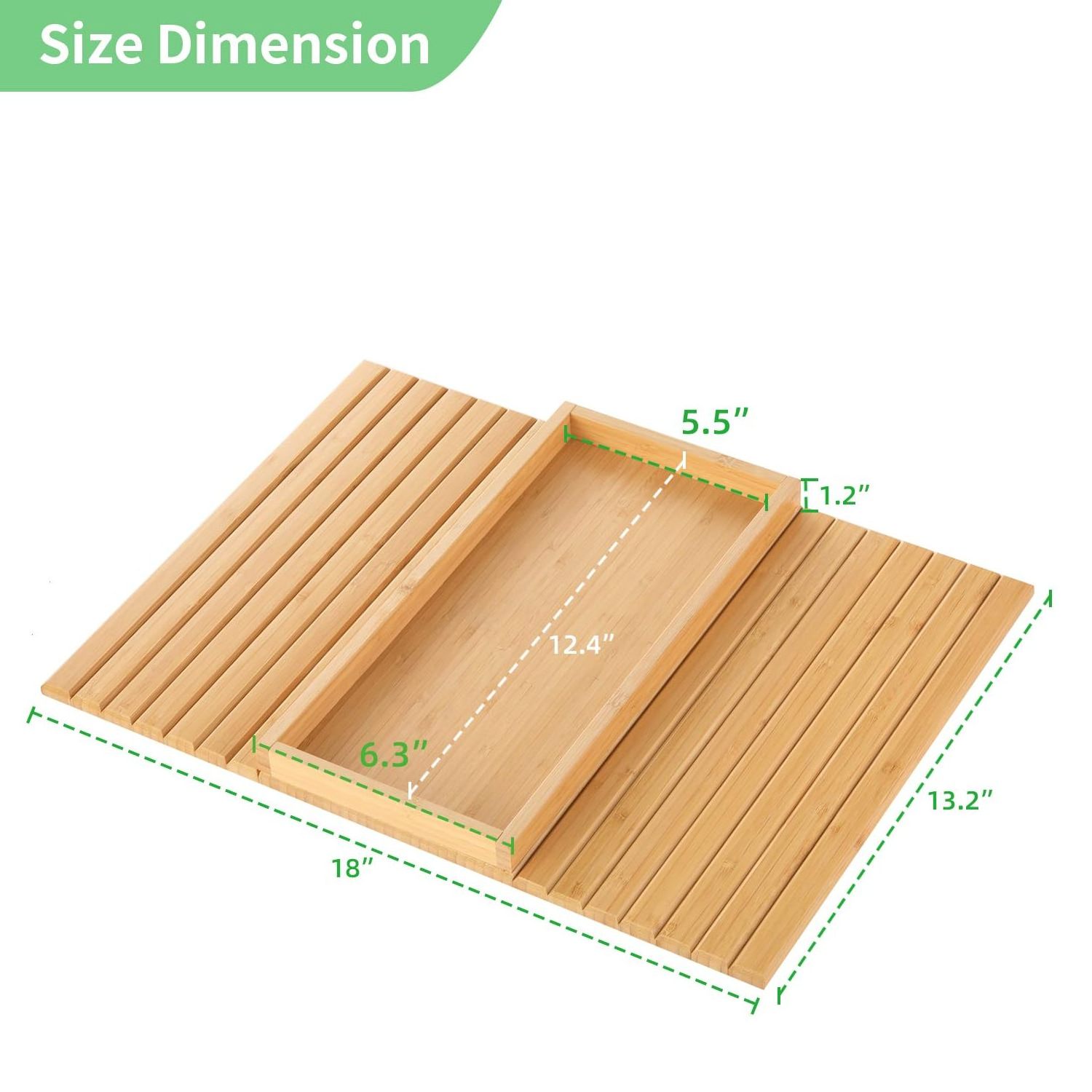 Combohome Foldable Bamboo Sofa Tray Table for Couch, Sofa Armrest Anti-Slip Clip On Tray  Cup Holder for Snacks Phone Control