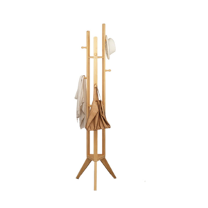 Combohome Coat Hanger Stand Coat Rack Freestanding Bamboo Coat Rack Tree with 6 Hooks for Clothes Hats and Bags