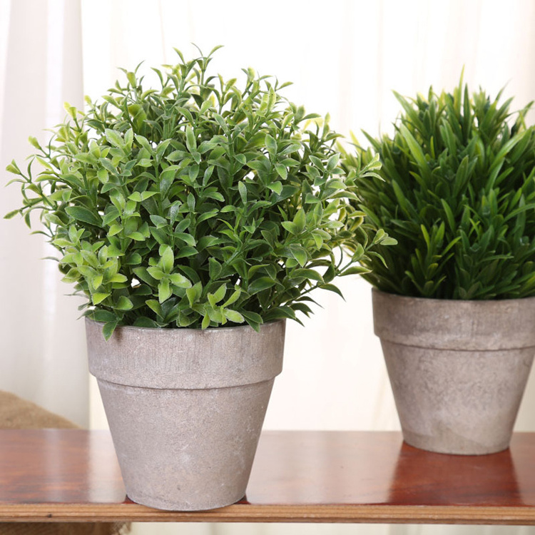 Mini Potted Artificial Money Leaf Plants Lavender Cedar Bud Greenery in Pots False Flowers Faux Herbs for HOME DECOR