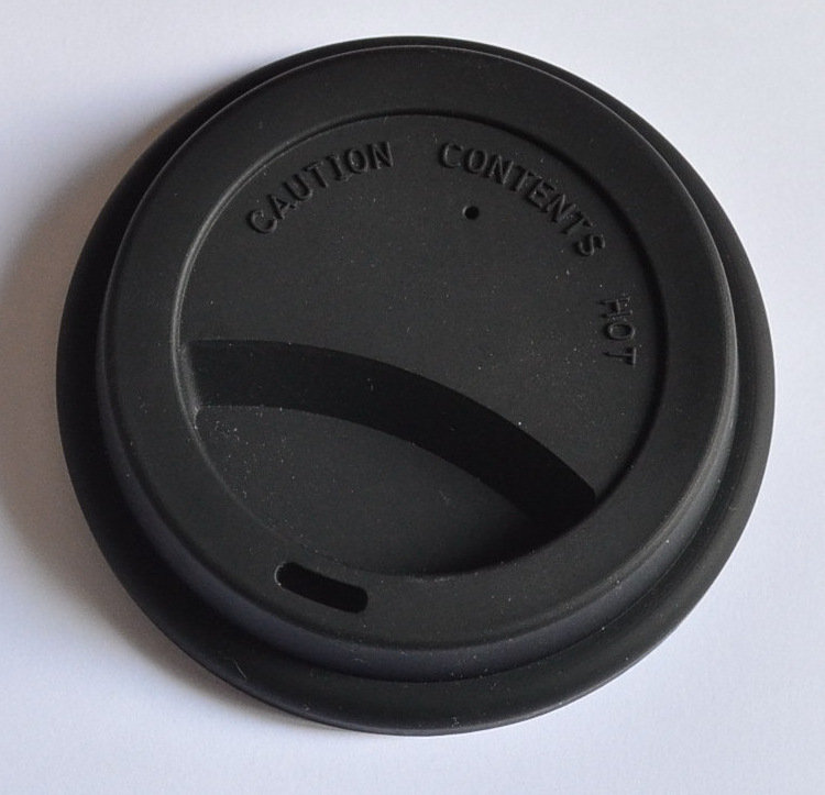 Reusable Stretch Black Inner Dia 7.5cm Food Grade Silicone Material Lids For Cup or Mug