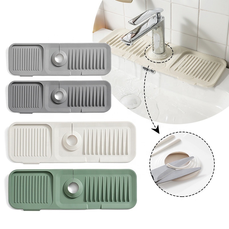 Hot Selling Dish Drying Mat Drip Catcher Sink Faucet Pads For Kitchen Silicone Drying Mat