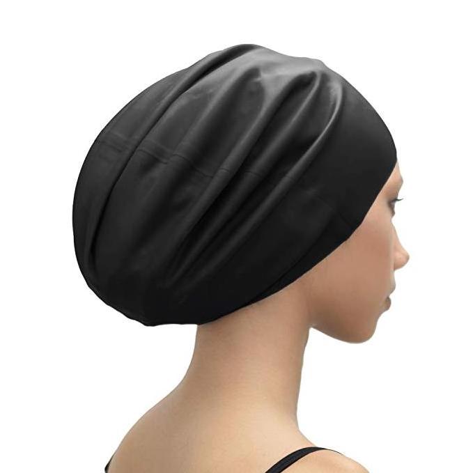 Custom Printing Large Silicone Swim Cap waterproof Long Hair swimming cap for Women and Men Curly Dreadlocks Weaves Braids