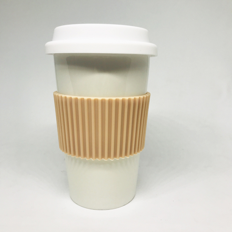 Food grade custom silicone coffee cup sleeve, Silicone holder for cup and mug