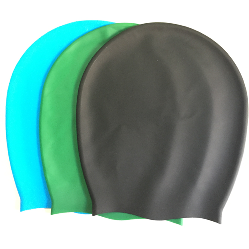 Custom Printing Large Silicone Swim Cap waterproof Long Hair swimming cap for Women and Men Curly Dreadlocks Weaves Braids