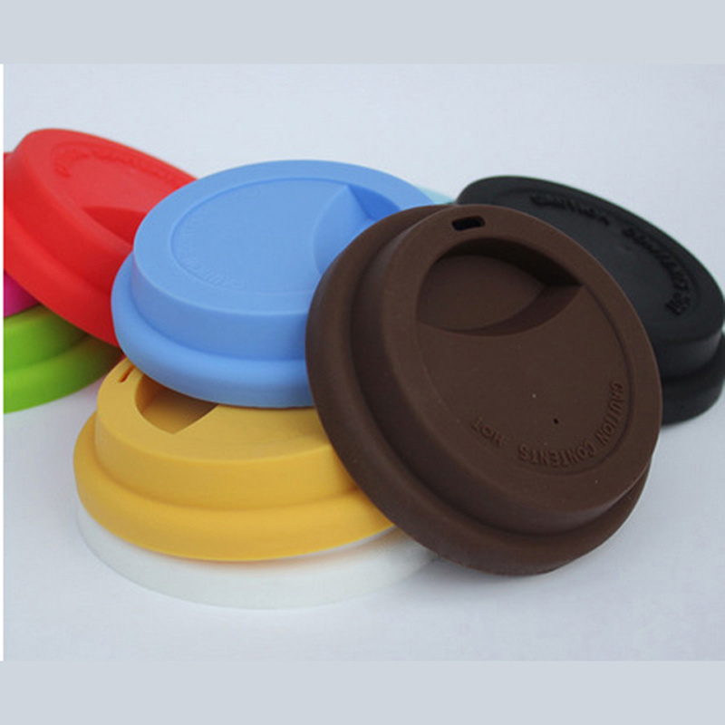 Reusable Stretch Black Inner Dia 7.5cm Food Grade Silicone Material Lids For Cup or Mug