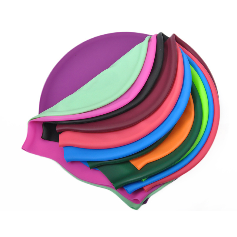 Custom logo XL Silicone Swimming Cap For Long Hair Or Dreadlock Swim Cap For Women Men Girls