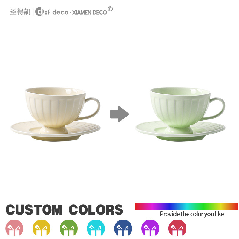 Custom Logo New Bone China Luxury Ceramic Teapot and Tea Cup Set for coffee store