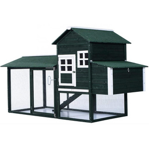 Wooden Chicken Coop Hen House Poultry Cage with Removable Tray & Ramp