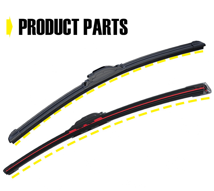 Soft Specialized Multi-Adapter Frame Windshield Wipers Reliable Flat Wiper Blades for All Vehicles