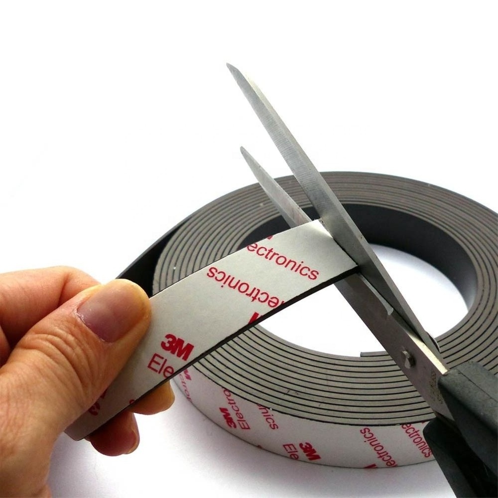 Customized Strong Flexible Rubber Magnet Strip 3M Self Adhesive Magnetic Tape