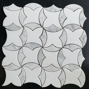 Carrara Leaf Mosaic Aphrodite Mother Of Pearl Waterjet Marble Mosaic