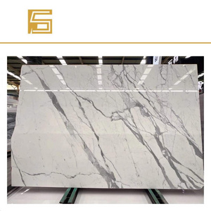 White marble with grey veins Italian Calacatta White marble big slab factory direct supply