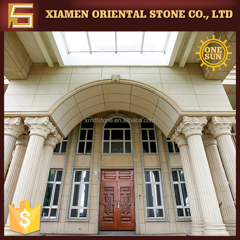 Construction decorative antique stone hollow granite roman column