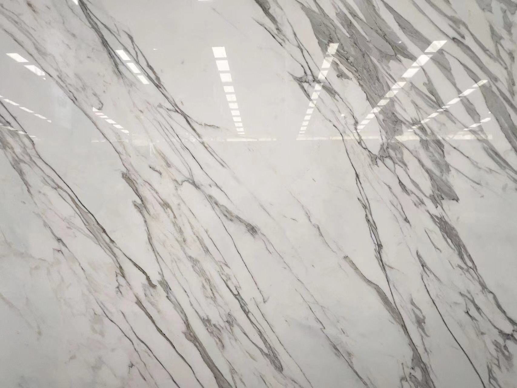 White marble with grey veins Italian Calacatta White marble big slab factory direct supply