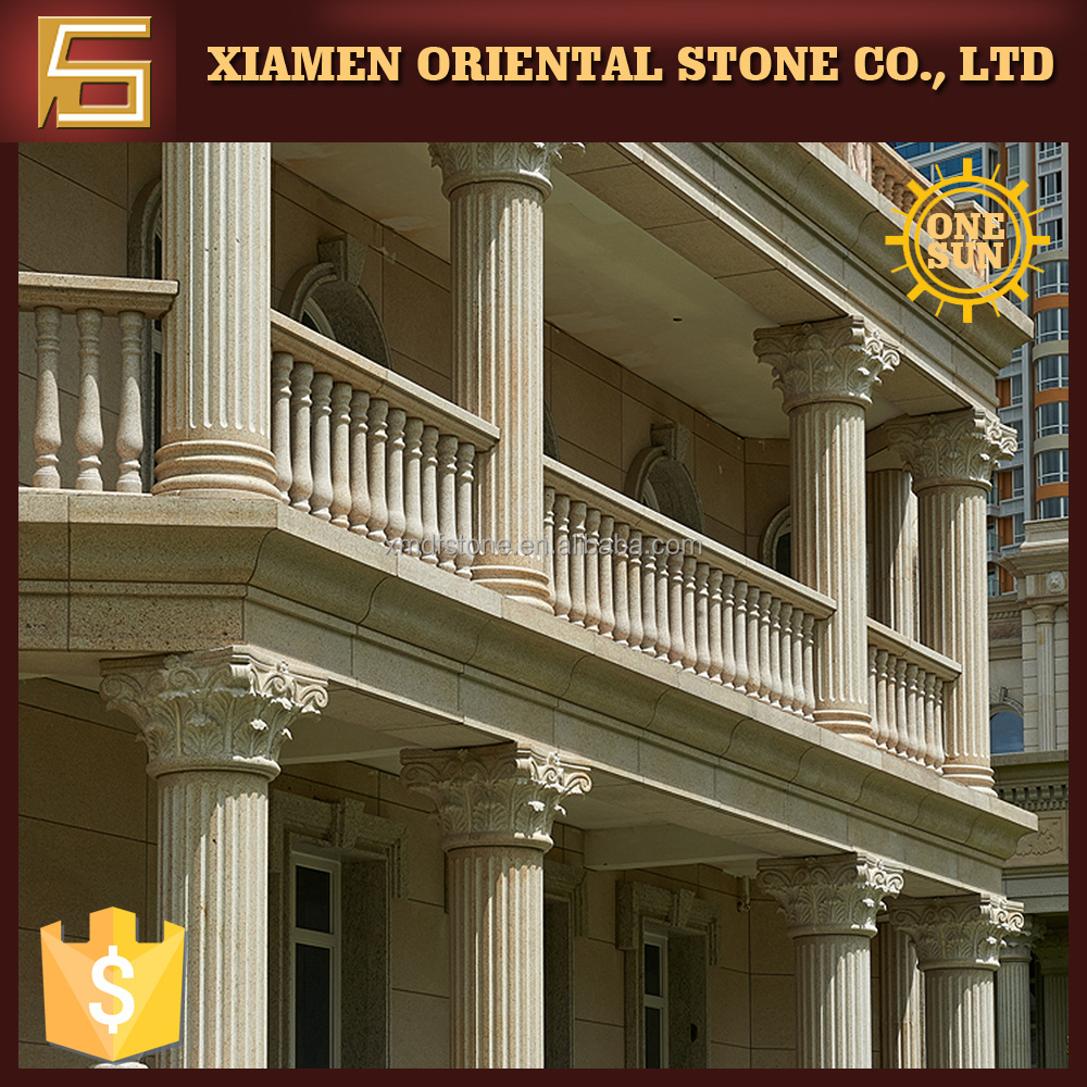 Construction decorative antique stone hollow granite roman column