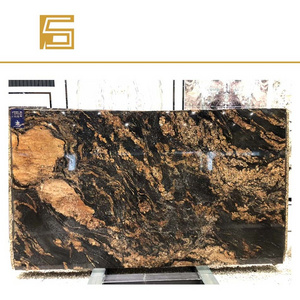 Brazil  Magma Black Granite,Juparana Magma Gold Slab & Tile For Regal Kitchen Countertop