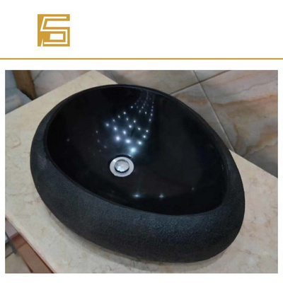 Artistic Natural Stone Sink Black Marble Wash Basin stone Black Granite  basin bathroom sink