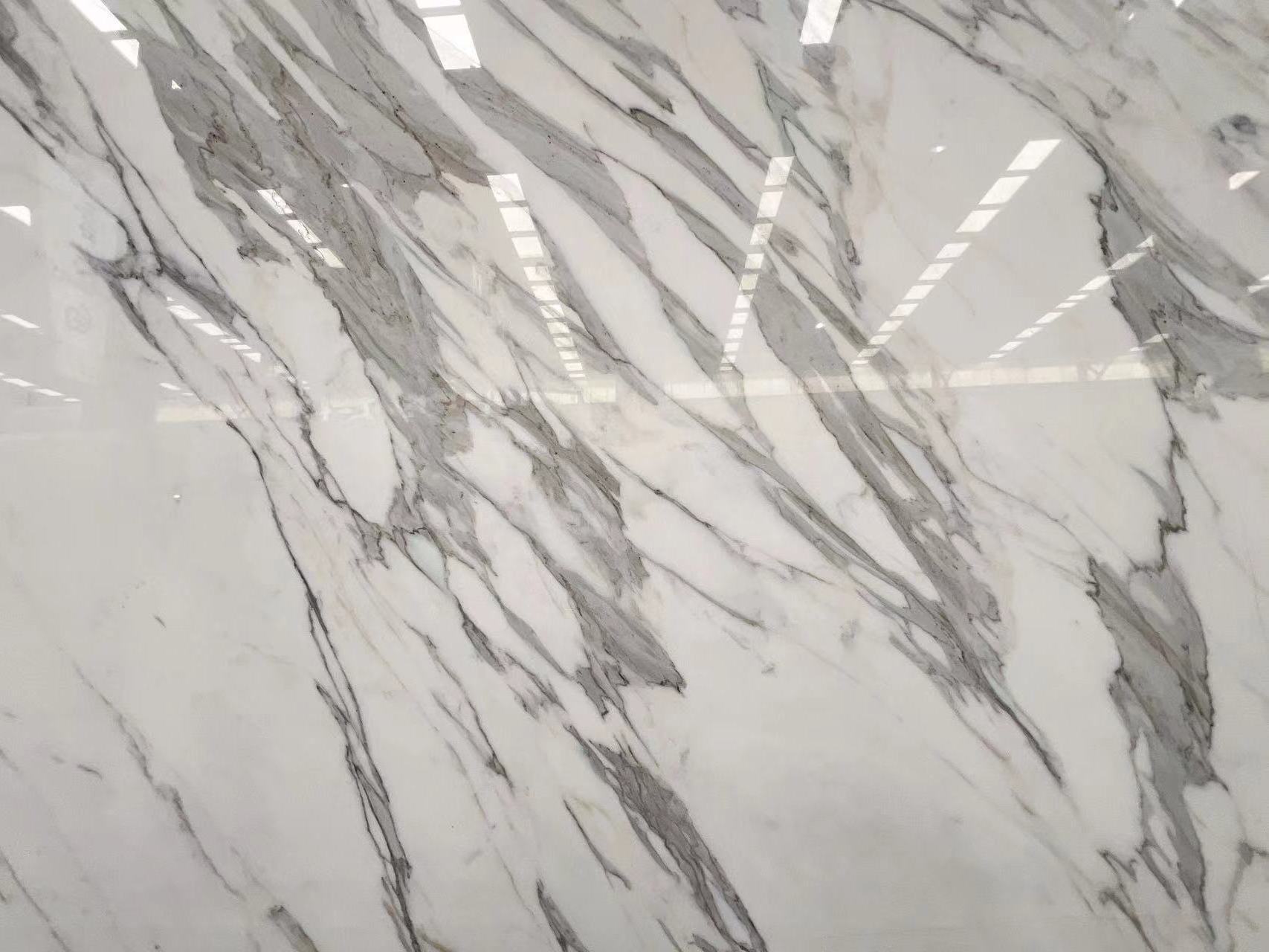 White marble with grey veins Italian Calacatta White marble big slab factory direct supply