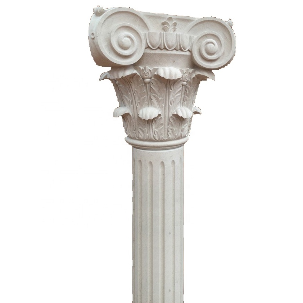 Construction decorative antique stone hollow granite roman column