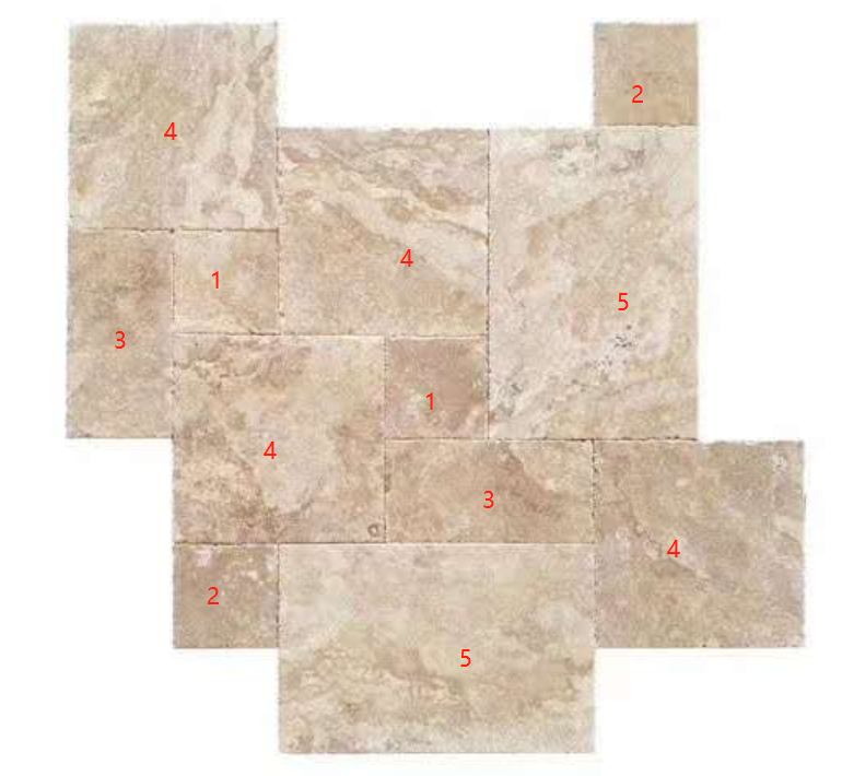 French pattern tumble travertine ivory versailles pattern outdoor yard swimming pool travertine tile