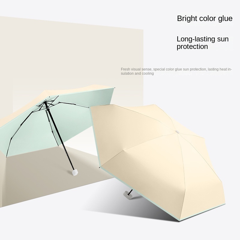 Color Glue Summer Outdoor Portable Flat Sunshade 99% Off six Fold Umbrella Nice Sunshade Business Gift Advertising Umbrella