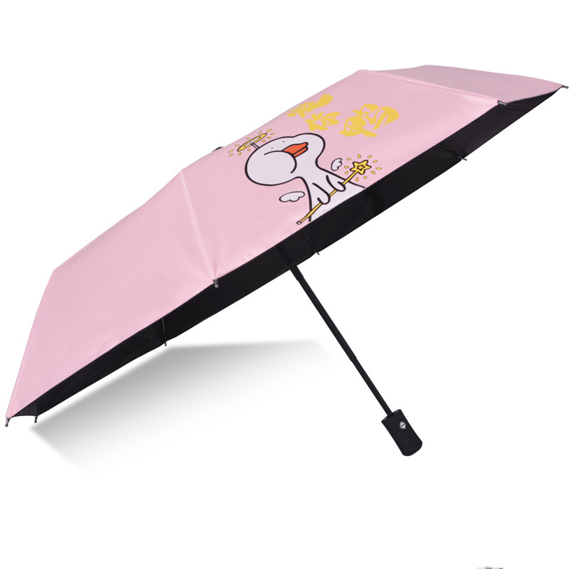 Lovely cartoon fully automatic folding sunny umbrella fashion trend of vinyl sunshade umbrella